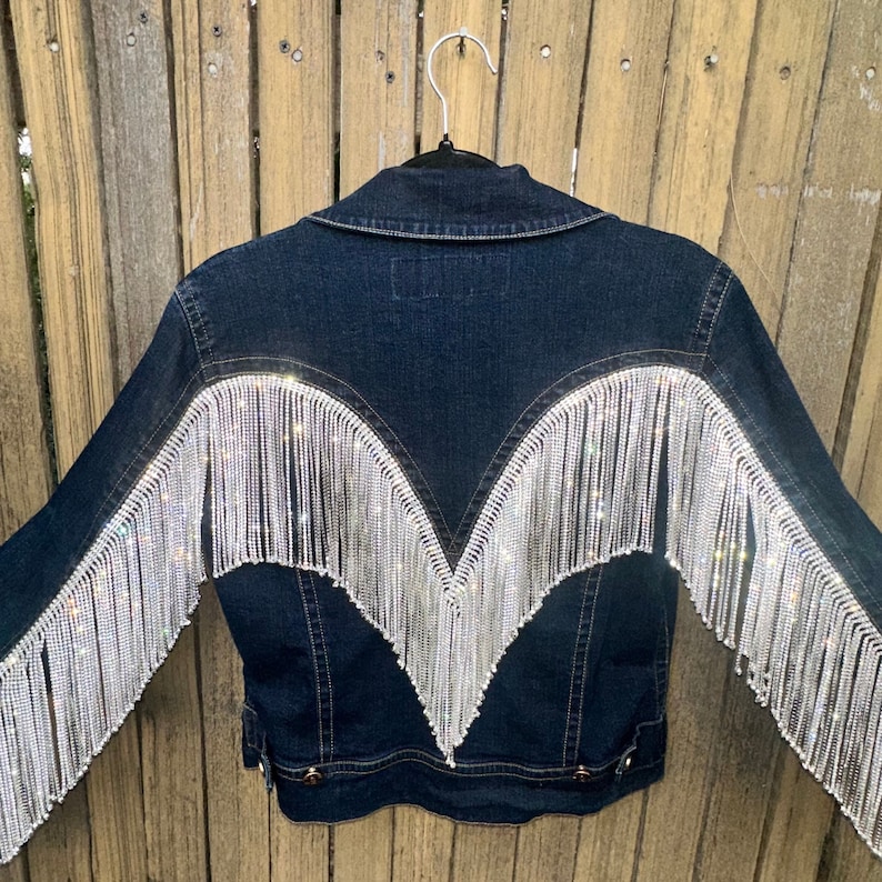 0401~Denim Jacket Fringe main image 1