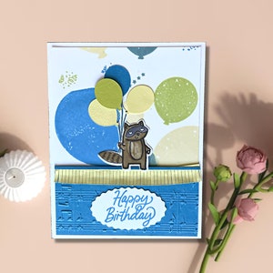 Carte d'anniversaire sur le thème des ballons, excellente carte pour enfant ou toute personne jeune de cœur