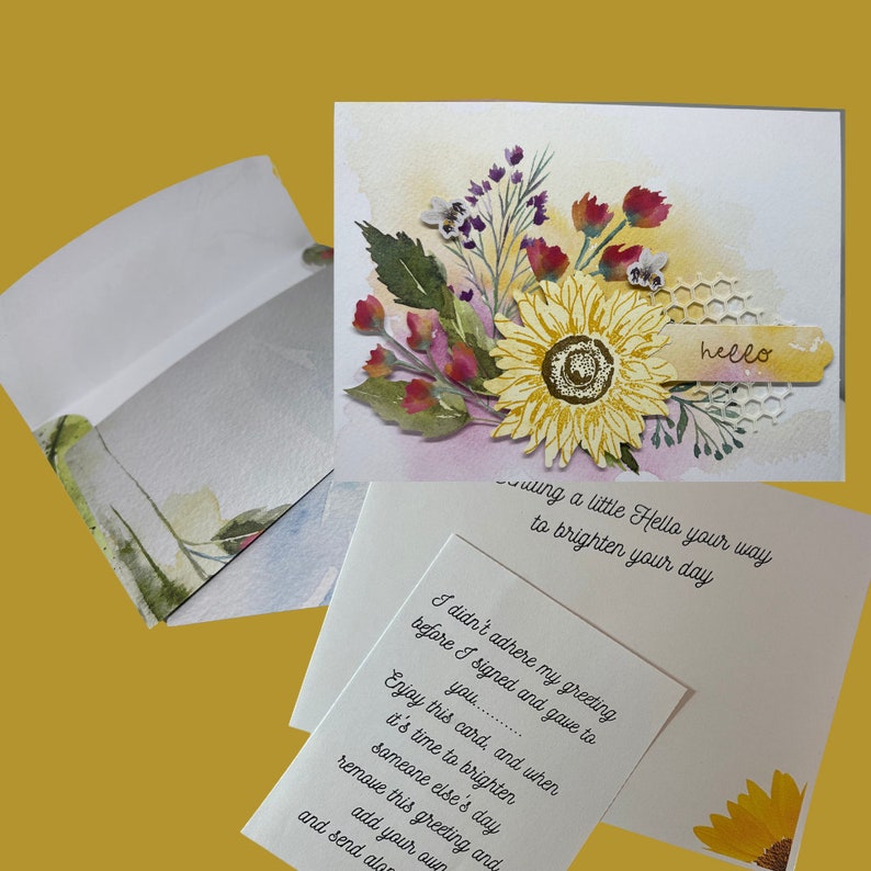 Say Hello With a Sunflower Card. Spread Sunshine. Send Greeting Card ...