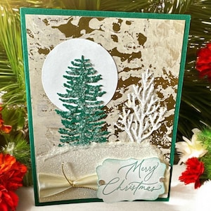Élégante carte de Noël feuille d'or flocons de neige scintillants