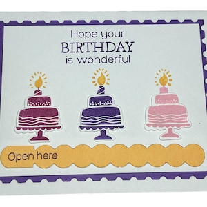 Jolie carte d'anniversaire avec languette - J'espère que votre anniversaire est un merveilleux