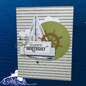 Carte d'anniversaire voilier, voyage d'anniversaire, traverser la vie, fêter son père, anniversaire nautique