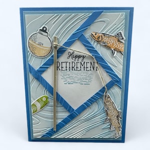 Carte de pêche bonne retraite pour pêcheur | Carte faite main amusante pour homme à la retraite | Poisson