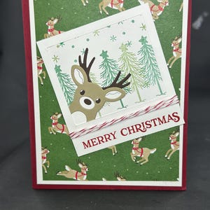Jolie carte de Noël avec renne | Carte de vœux amusante avec une scène de cerf