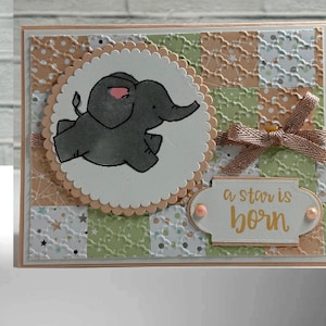 Carte pour une adorable petite fille - motif matelassé - nouveau-né - baby shower - faire-part de naissance