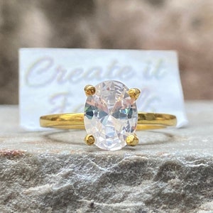 Oval Ring, CZ Ring, Versprechen Ring, Ehering, Verlobungsring, Jubiläumsring, Diamantring, Zirkonia Ring Goldring, Geschenk für Sie
