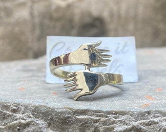 Anillo de abrazo para mi nieta - Regalo para hija - Regalo de Navidad para ella - Anillo ajustable de plata de ley - Regalo único de la abuela, mamá y papá