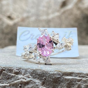 Pink Sapphire Ring Nature Inspired Leaf Pink Sapphire Promise Ring Dainty Genuine Pink Sapphire Gemstone Ring Pink Leaf Ring for Her Unique