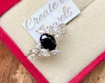 Unique Black Onyx Ring black diamond self love ring black onyx and diamond bar ring black onyx engagement ring black onyx promise ringforher