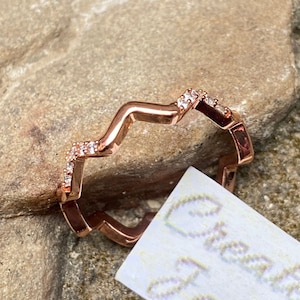 Stackable Zig Zag Ring Stackable Wave Ring Zig Zag Jewelry Wave Ring Modern Design Stacking Ring Boho Ring Handmade Zig Zag High and Lowring