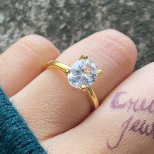 Oval engagement ring 4ct 3ct 2ct 1.25ct stone ring Promise ring Diamond ring Simulant ring Solitaire ring travel ring Silver Gift for her
