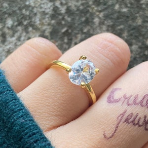 Oval Engagement Ring 4ct 3ct 2ct 1.25ct stone ring Silver ring Promise ring Diamond ring Simulant ring Solitaire ring Gift for her