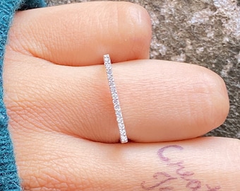 Minimalistischer Silberring Stapelring Flachring Dünner Silberring Flachring zierlicher Silberring Geometrischer Ring Geschenk für sie