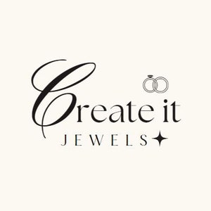Peut inclure: Logo noir et blanc pour une entreprise de bijouterie appel&eacute;e "Create it Jewels". Le logo pr&eacute;sente une lettre stylis&eacute;e "C" et deux anneaux entrelac&eacute;s avec un diamant.