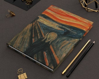 Diario de tapa dura mate The Scream / Pintura de Edvard Munch / Diario minimalista The Scream / Diario impreso The Scream
