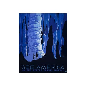 WPA Poster Print of Carlsbad Caverns National Park Poster from the See America Poster Series