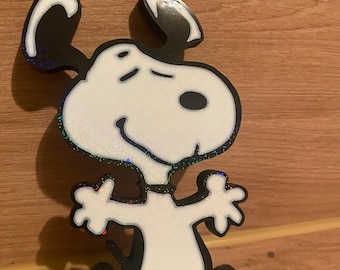 Line Art Peanuts Snoopy lachend 3D Druck  Geschenkidee für Snoopy Liebhaber