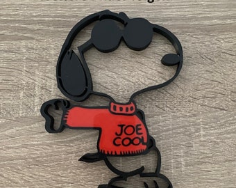 Line Art Peanuts Snoopy Joe Cool 3D Print Gift Idea for Snoopy Lovers