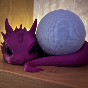 Lying Baby Dragon für Alexa Echo Dot Alexas / HomePod mini oder Toniebox Lila