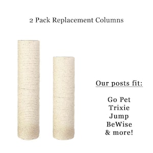 Replacement Sisal Scratching Posts for Go Pet | Trixie | Jump | Tiger Tough | Catry | Heybly & BeWise Cat Trees | 2 Pack