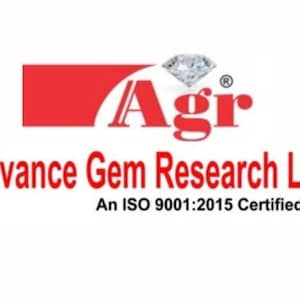 May include: Logo for Advance Gem Research Lab, featuring the letters "Agr" in red, a diamond graphic, and the text "Advance Gem Research Lab" in red. The text "An ISO 9001:2015 Certified Lab" is also included.