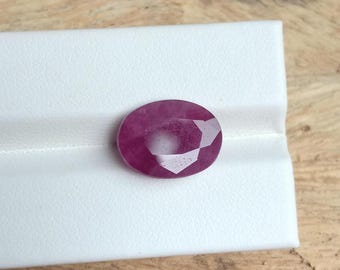 Rubí rojo africano sin calentar de 7,23 ct: facetado, ovalado, fabricación de joyas