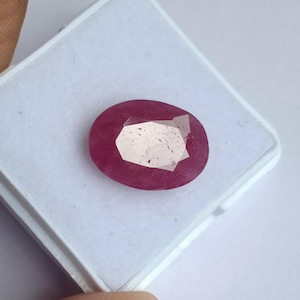 Unheated Red Pigeon Ruby Gemstones | 5.13 Carat Oval Cut Stone For Women Pandent | Natural Red Ruby Loose Stone | Old Natural Ruby Big Stone