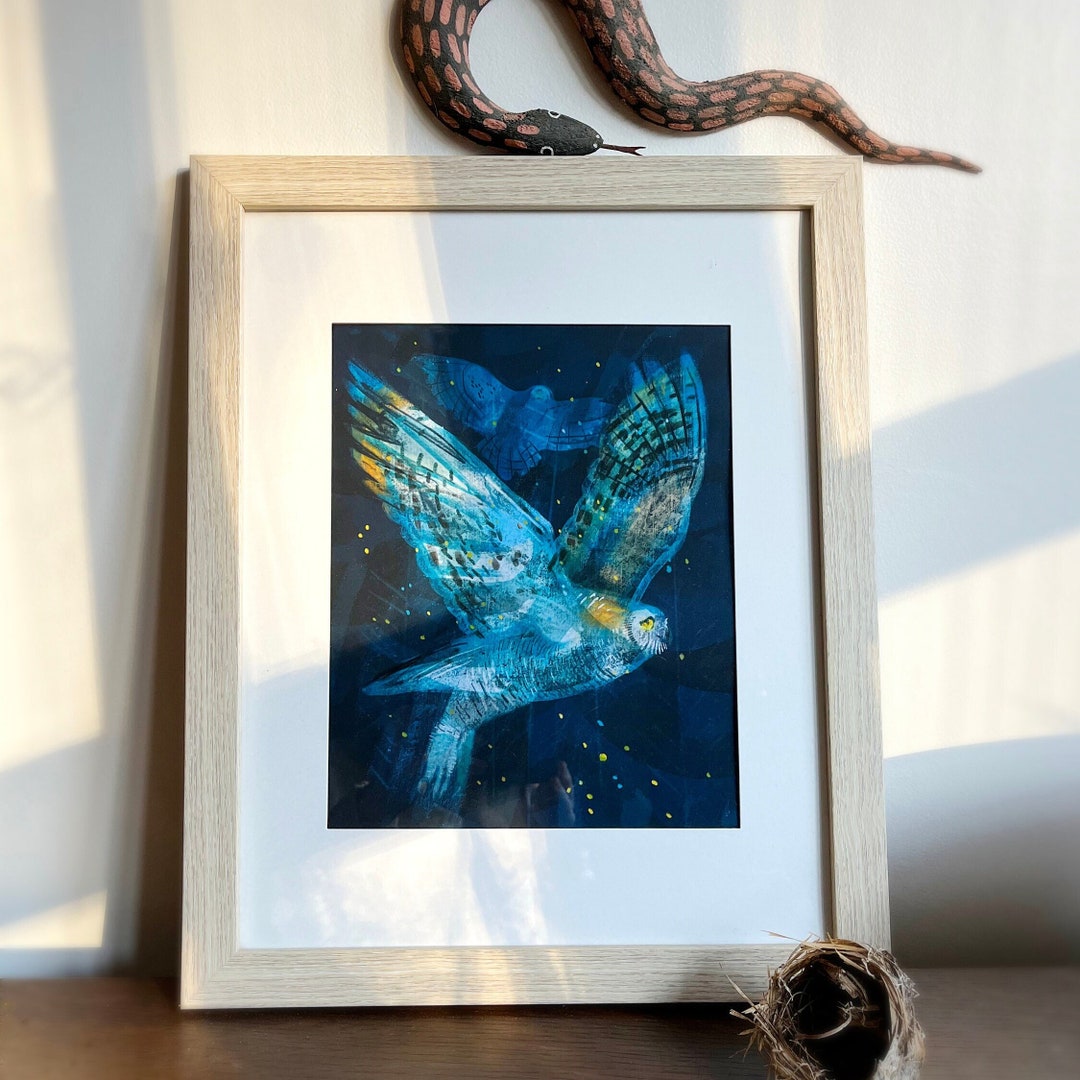Great Horned Owl Art Print, Wildlife Illustration (8x10 Unframed) - Etsy