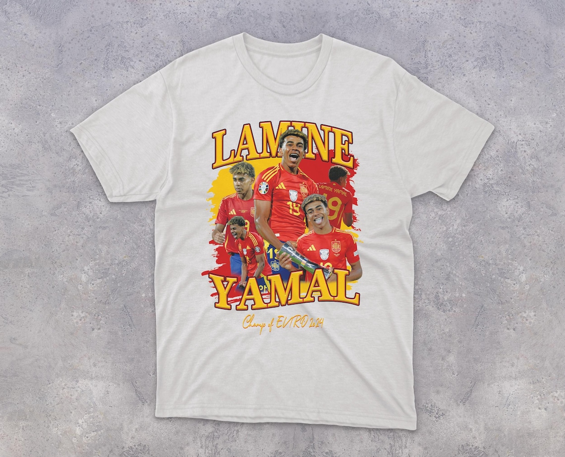 Lamine Yamal Tshirt Vintage Bootleg Lamine Yamal Shirt Euro 2024 Merch