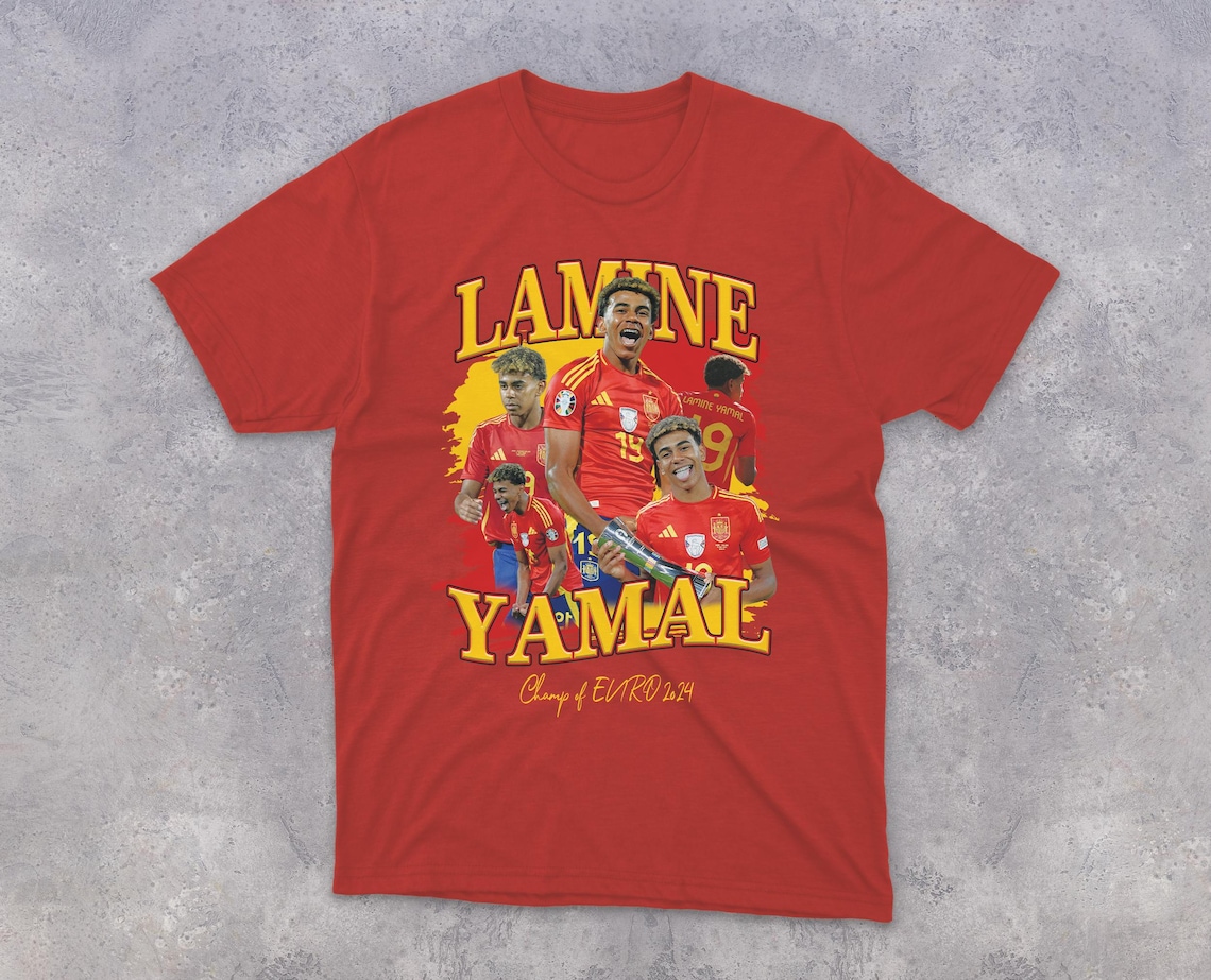Lamine Yamal Tshirt Vintage Bootleg Lamine Yamal Shirt Euro 2024 Merch