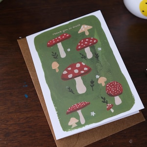 Pilz-Dankeskarte illustrierte Grußkarte