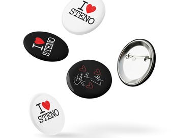 I Love Steno Set di bottoni a spillo