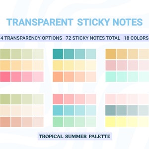 Goodnotes Transparent Digital Sticky Notes for Digital planning and Digital Notebooks | Goodnotes, Notability compatible | Summer Colors