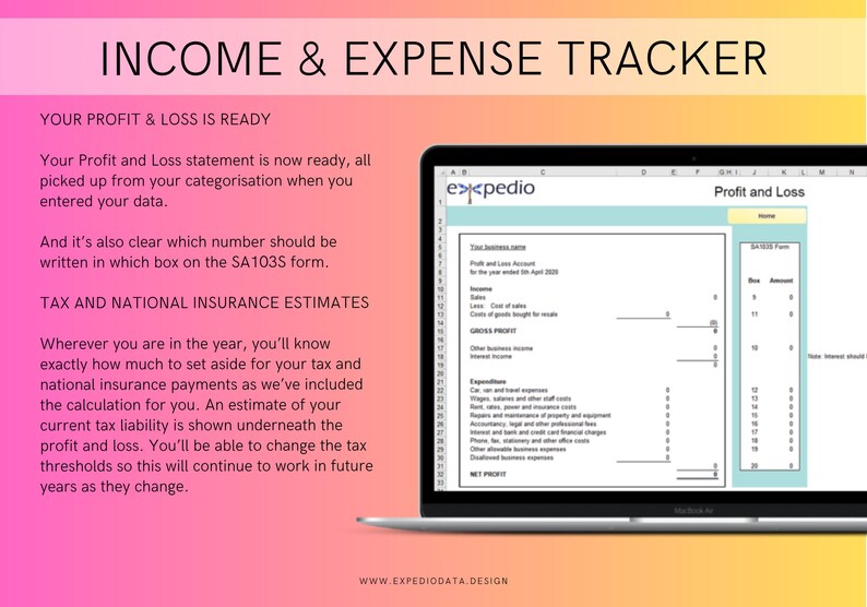 and Expense Tracker Helps With UK Selfemployed Tax Return Excel
