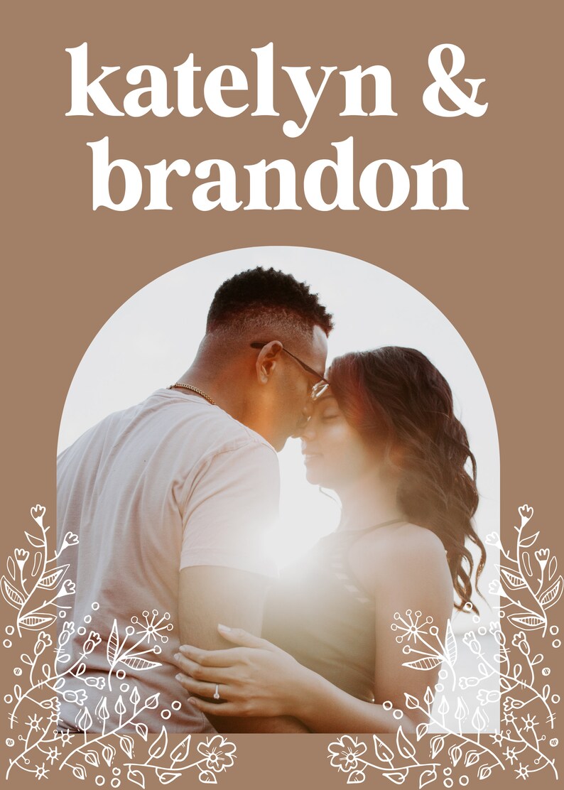 Floral Wedding Invitation Canva Template Etsy