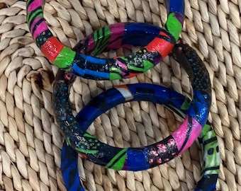 African fabric bangles