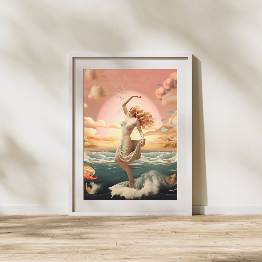 The Birth of Venus: A Surreal Digital Odyssey Triptych Wall Art - Etsy