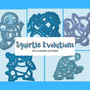 Squirtle Evolution Line Cookie Cutter STLs
