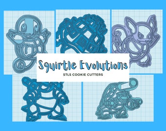 Squirtle Evolution Line Cookie Cutter STLs