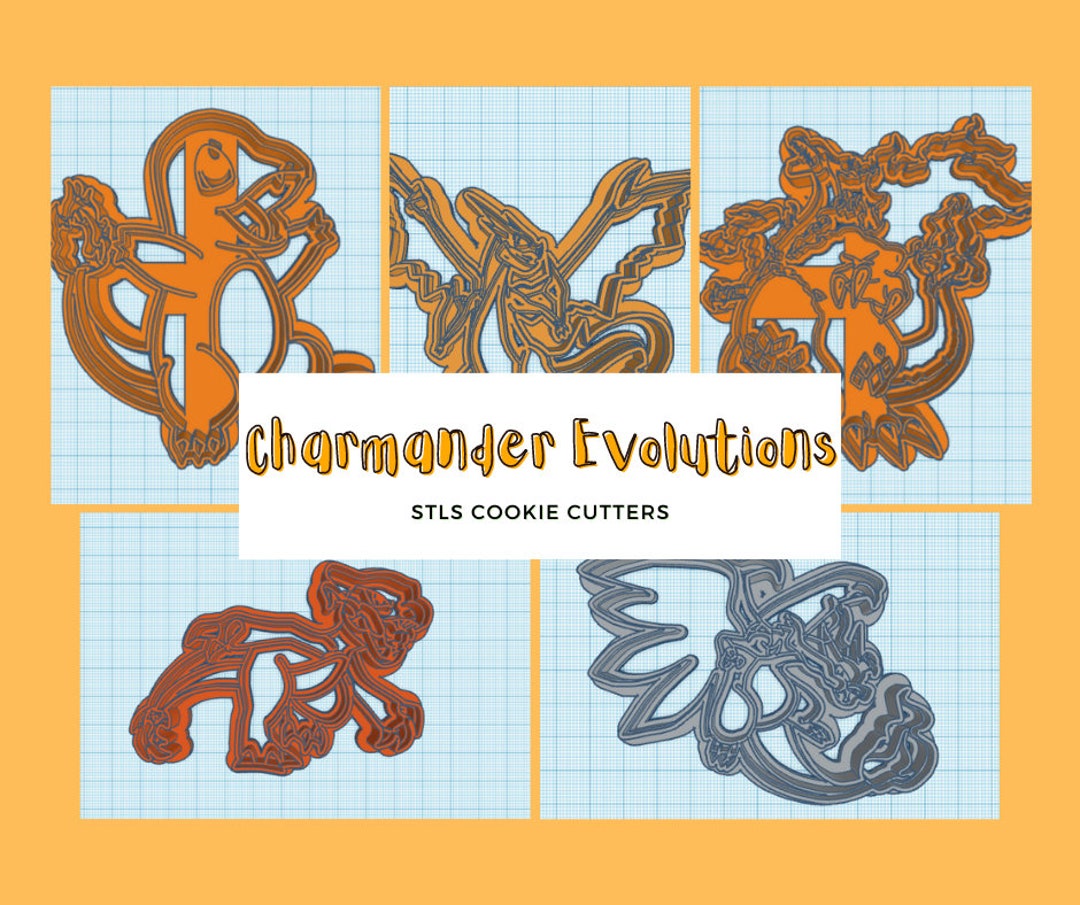 Charmander Evolution Line Cookie Cutter Stls - Etsy