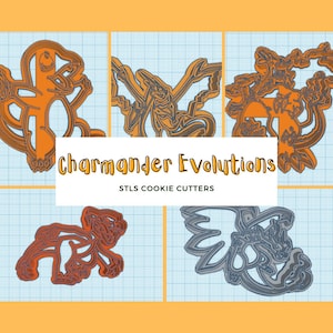 Charmander Evolution Line Cookie Cutter STLs