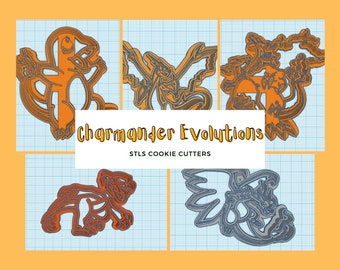 Charmander Evolution Line Cookie Cutter STLs