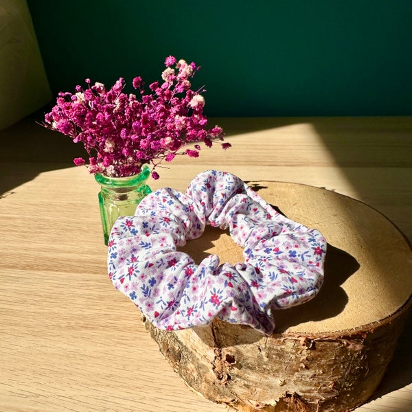 Chouchou/Scrunchie petites fleurs en coton