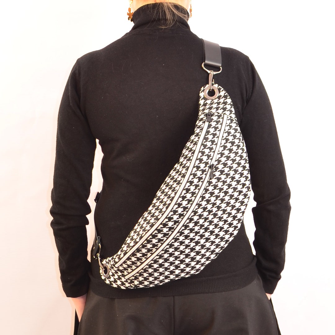 Upholstery Fabric Bag/ Waist Bag in Size XL Black and White Etsy