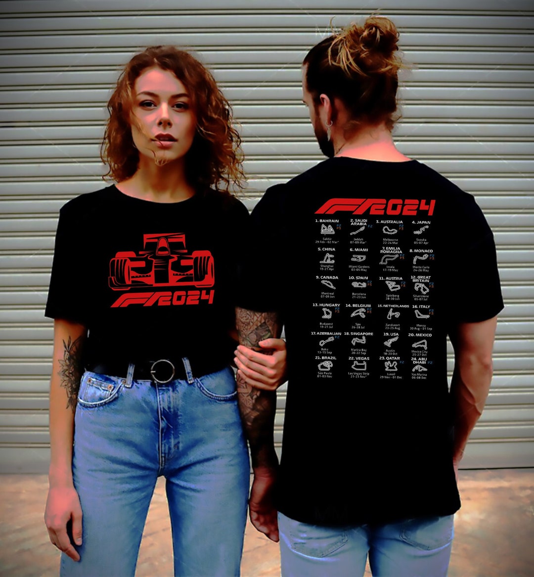 Formula 1 One 2024 Calendar Shirt F1 F2 Season Schedule Grand Prix