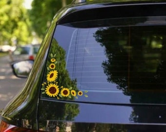 Pegatina para coche de girasol, pegatina floral para coche, pegatina floral