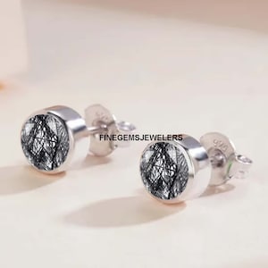 Pendientes de cuarzo rutilado delicados: plata de ley 925