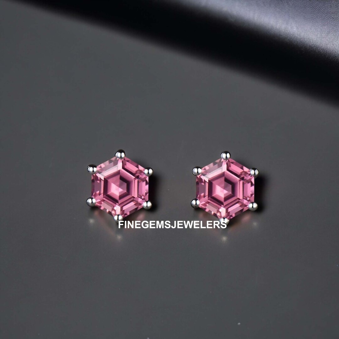 Vintage Tourmaline Earrings, Pink Color Gemstone Earrings, Sterling — free download