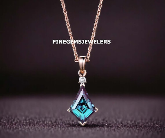 Genuine Alexandrite Necklace Color Change Gemstone Pendant June