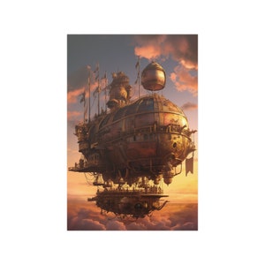 Steampunk Airship - Physical Print/Poster (Multiple Sizes)